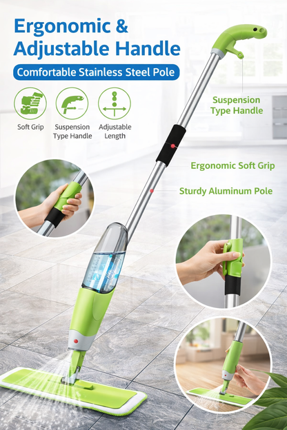 360° Rotating Spray Mop with 600ML Refillable Bottle – Smart Floor Cleaning System