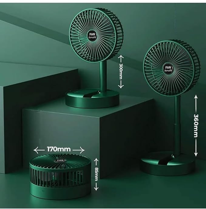 Rechargeable Telescopic Foldable Fan – Portable, Adjustable & Powerful Cooling Anywhere!